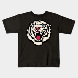 White Tiger Roar Kids T-Shirt